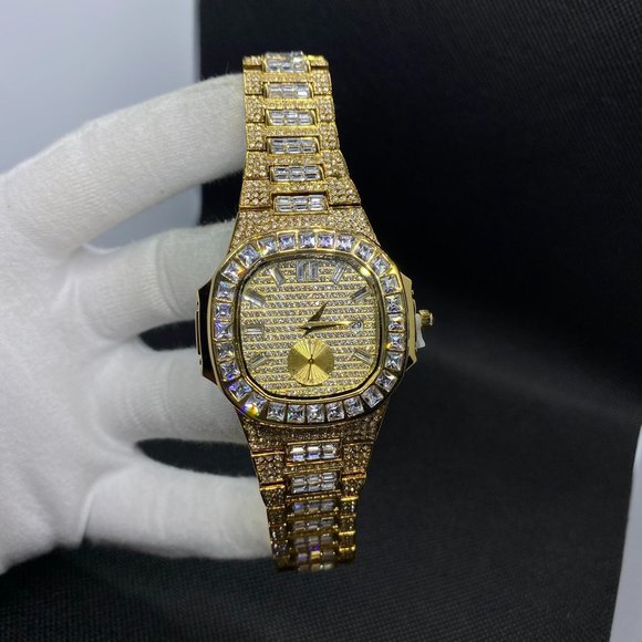 Limited Edition Men's Full Diamond Plated Iced Out Rhinestones Watch - Picture 5 of 9